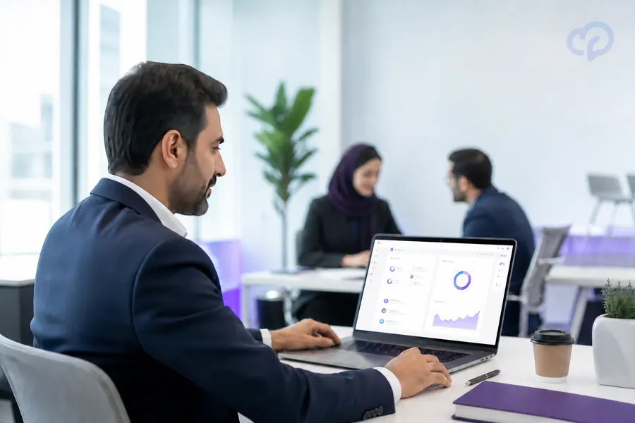 مدیر عملیات در حال استفاده از پرتال یکپارچه دفتر ابری